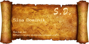 Sisa Dominik névjegykártya